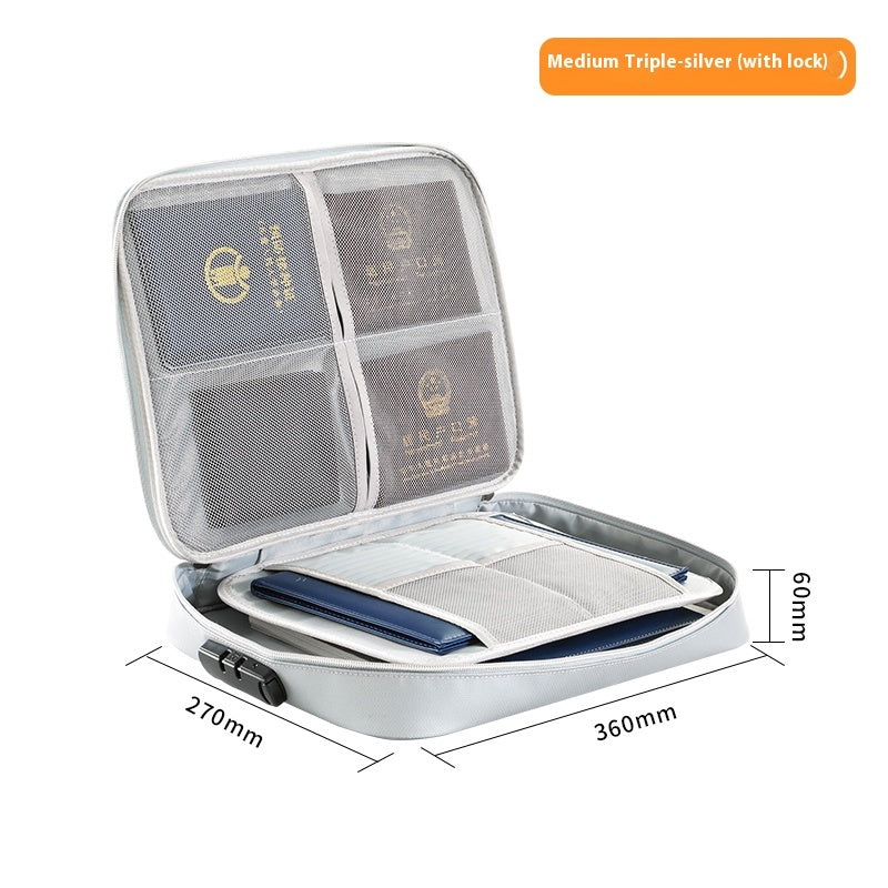 Fireproof Certificate Household Information File Bag Storage Box