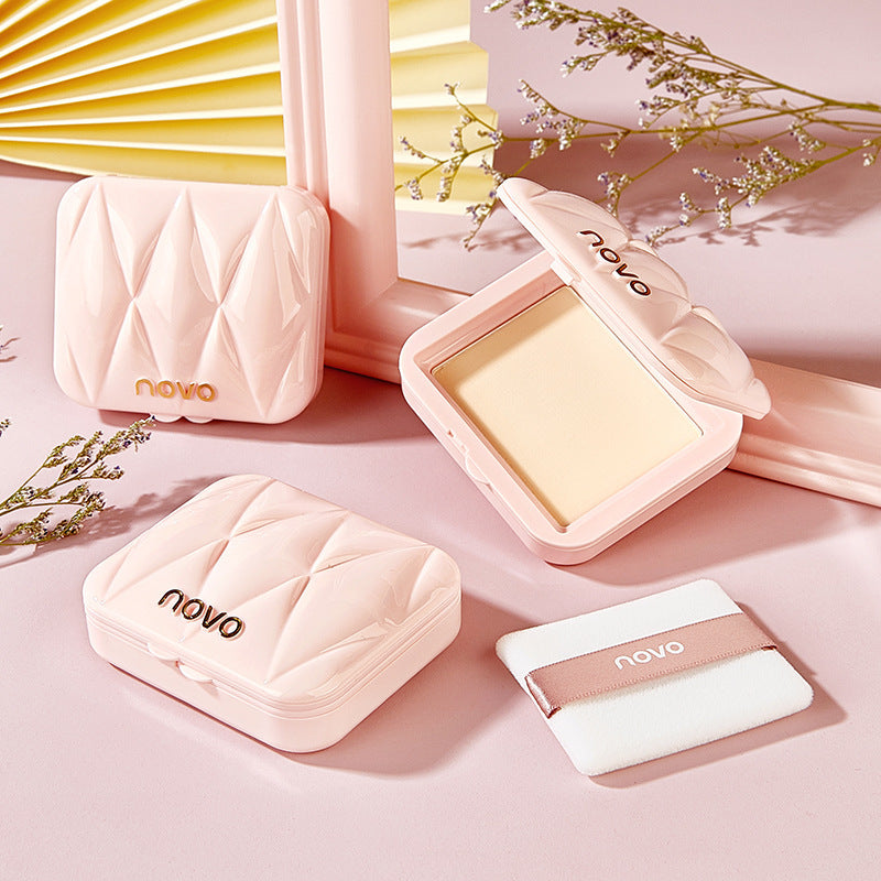 Poudre compacte douce au miel, contrôle du sébum, maquillage correcteur, imperméable et anti-transpiration