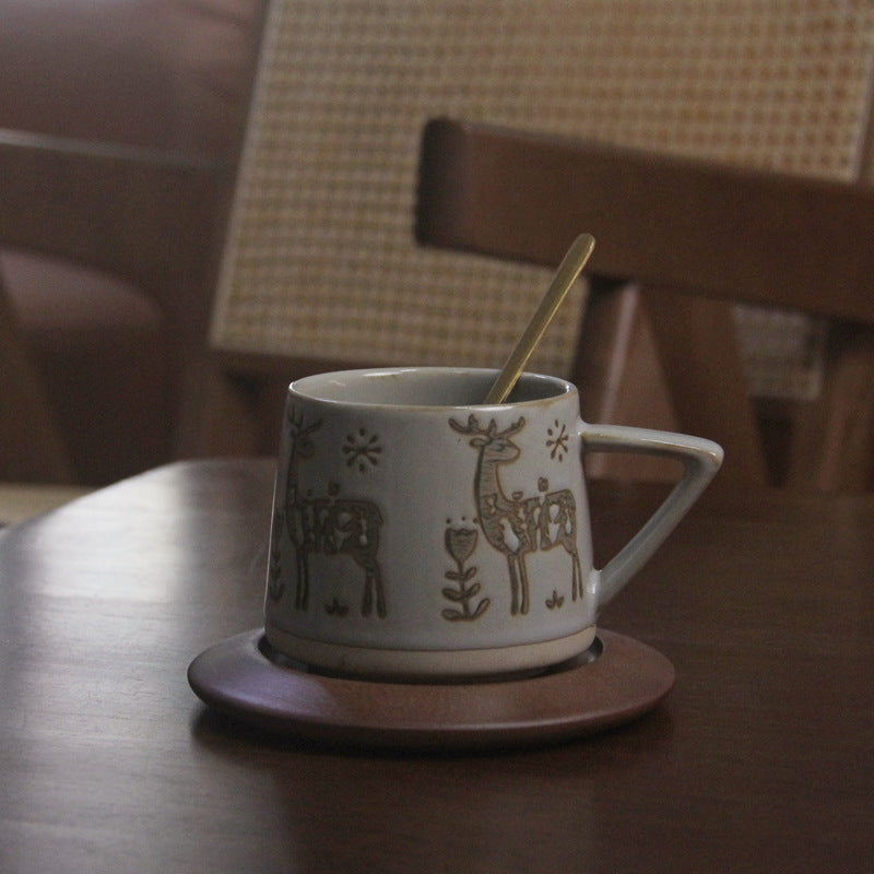 Retro Ceramic Fambe Ear-hanging Coffee Cup