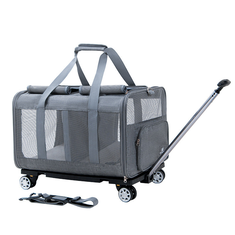 Grand sac de transport à roulettes pour chat