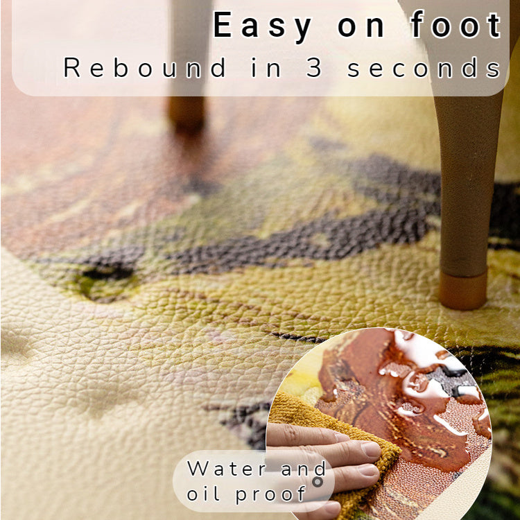Leather Door Mat Floor Mat Pvc Scrubable Door Carpet Can Be Cut Non-slip Mat