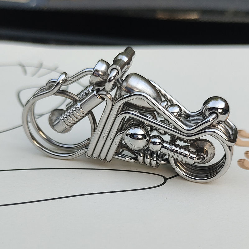 Stainless Steel Handmade Motorcycle Keychain Pendant