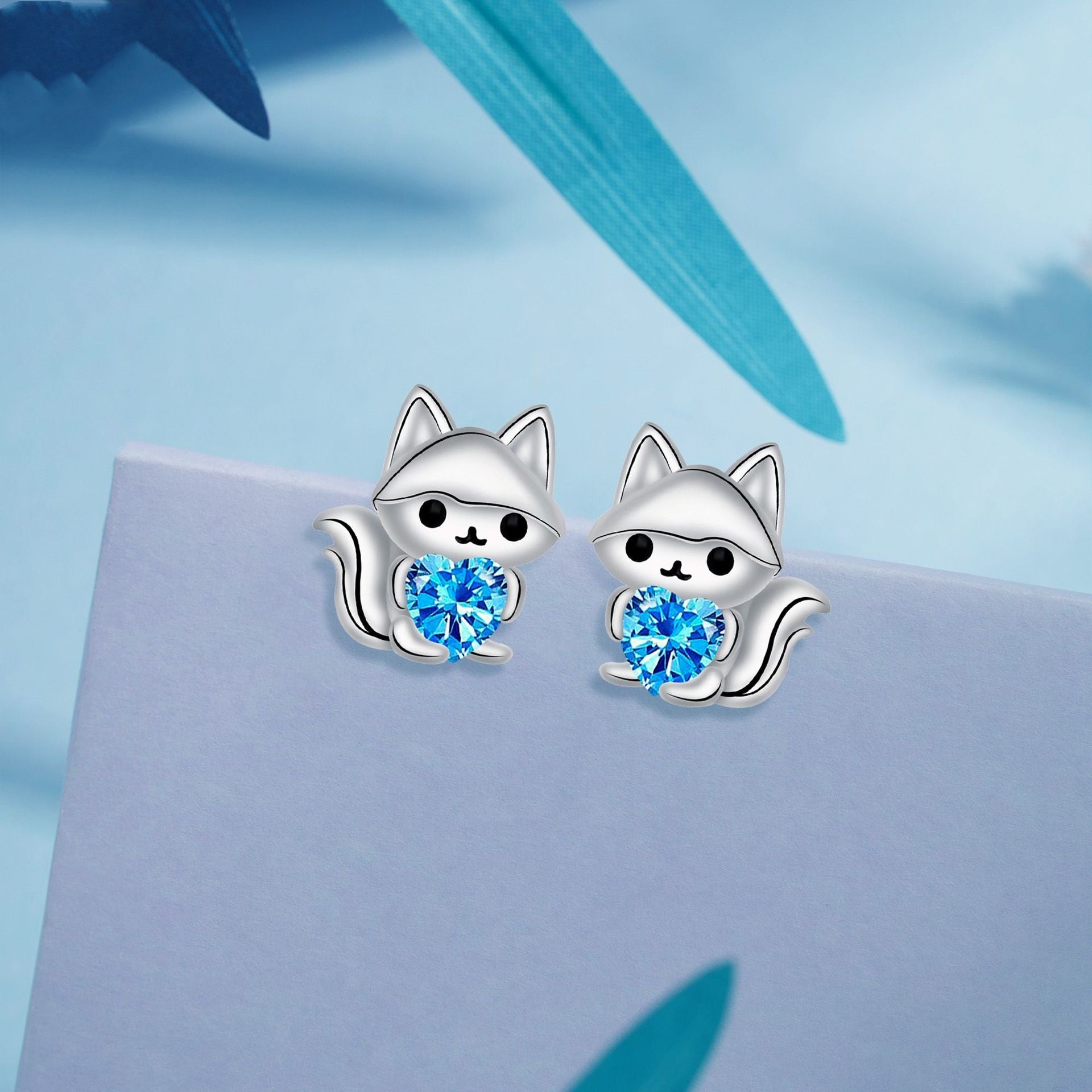 Cute Design Squirrel Inlaid Stud Earrings