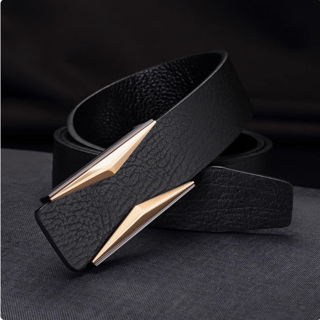Ceinture simple et élégante pour homme d'âge mûr, style coréen, boucle lisse