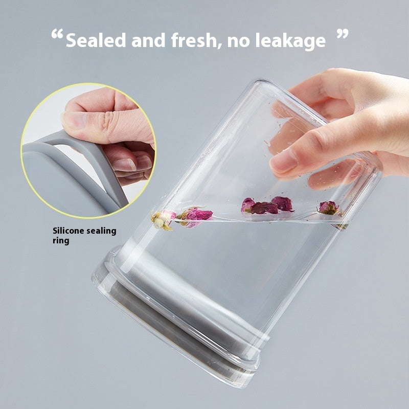 New Kitchen Spiral Storage Tank Cereals Vacuum Sealed Crisper Transparent Storage Tank Storage Sealed Jar