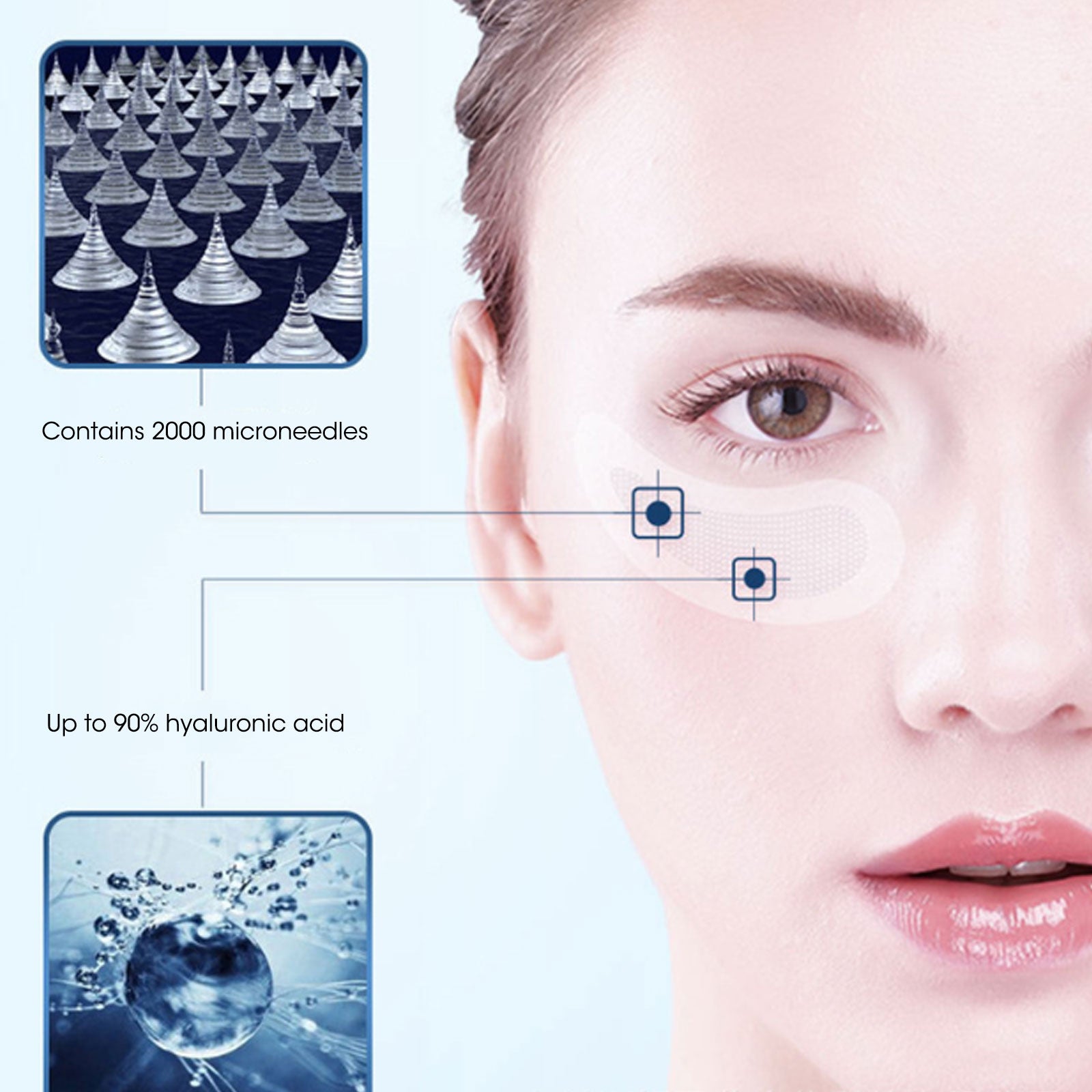 Hyaluronic Acid Micro Needle Eye Patch Mask Anti-Wrinkle Gel Pad Skin Care