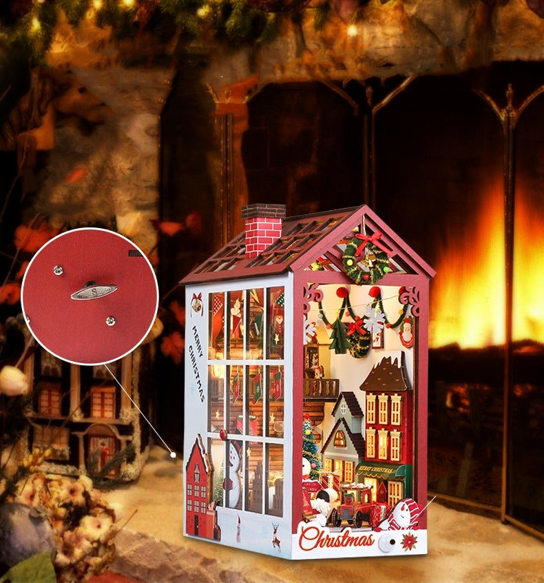 Jouet de Modèle de Maison Miniature Lumineuse de Noël à Fabriquer Soi-même
