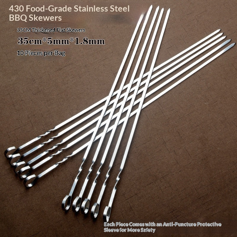 430 Brochettes de barbecue en acier inoxydable épaissies de 35 cm