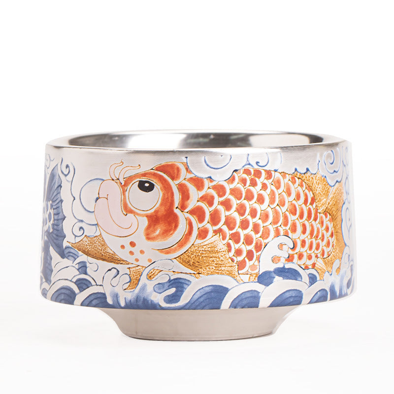 Maître Tasse à Thé en Porcelaine Faite à la Main, Plaqué Argent