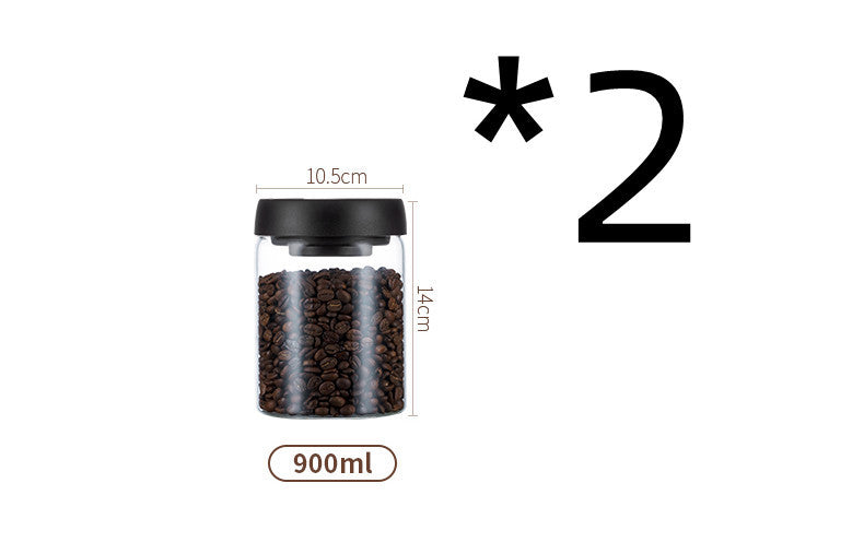 Vacuum Pumping Coffee Nut Glass Storage Jar
