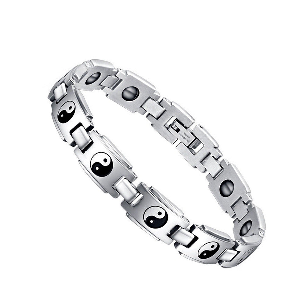 Bijoux de bracelet Tai Chi en acier titane pour hommes