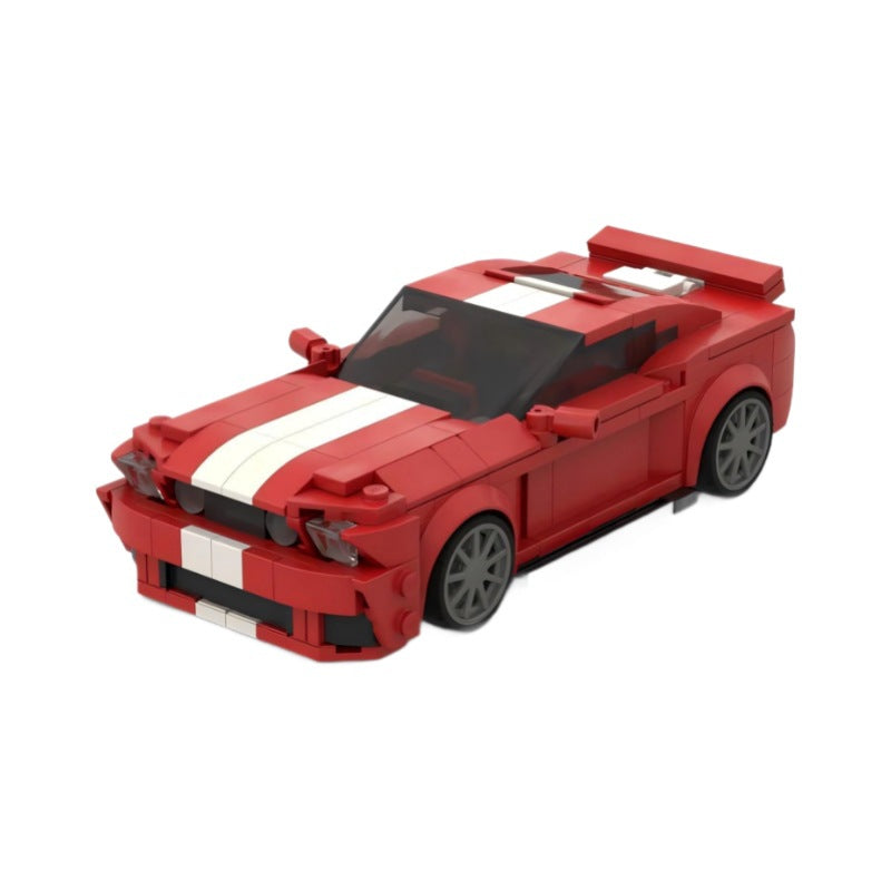 MOC-157029 Voiture de sport Cheval Sauvage Rouge Modèle de voiture créatif assemblé Ornements Cadeau