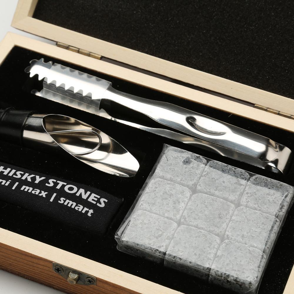Whiskey Stones Gift Set 9 Granite Chilling