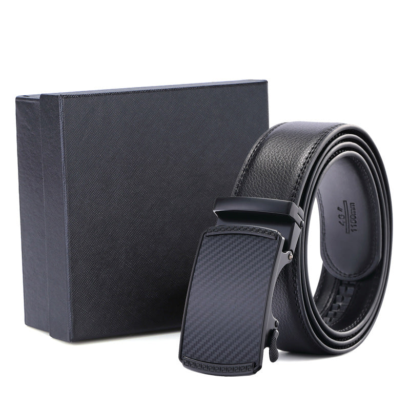 Ceinture en cuir à boucle automatique pour homme, style mode
