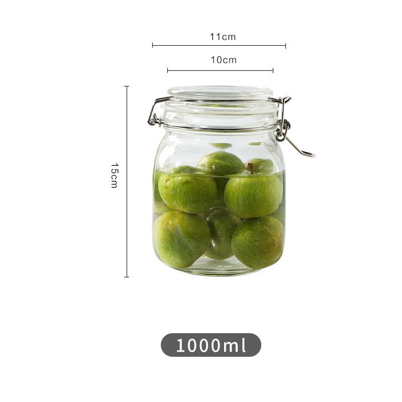Bocal à thé rond en verre Boîte de conservation alimentaire