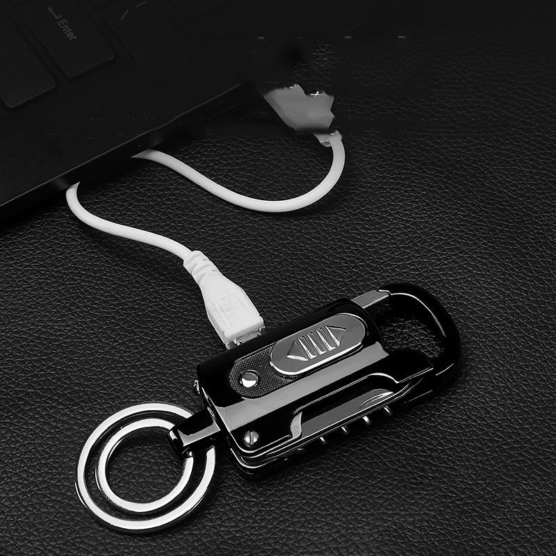Briquet de charge porte-clés multifonction mini-portable briquet de camping sauvage