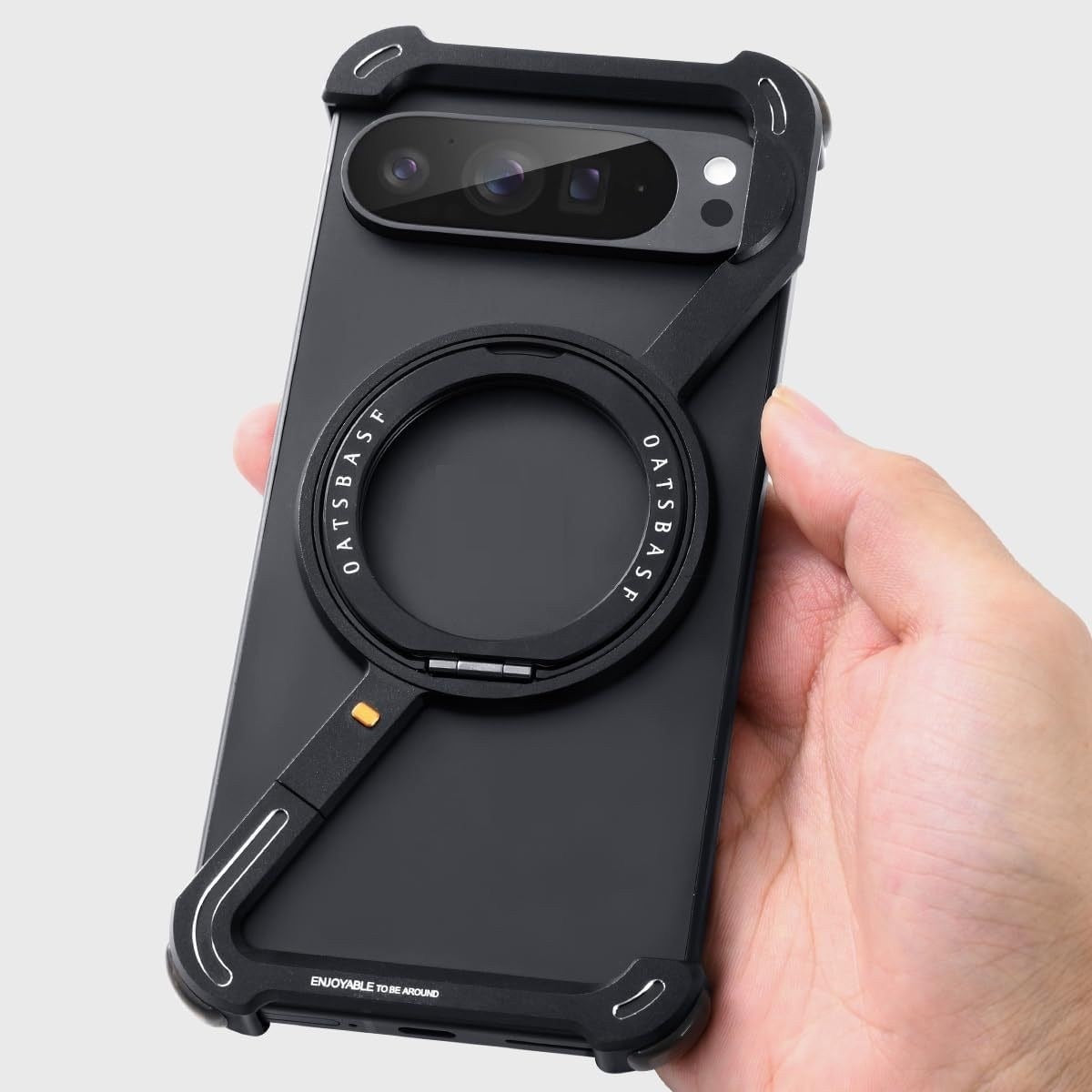 Metal Hollow Magnetic Rotating Bracket Phone Case