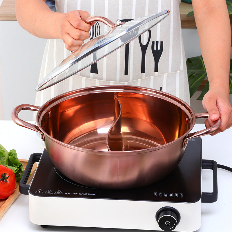 Titanium Plating Stainless Steel Mandarin Duck Hot Pot