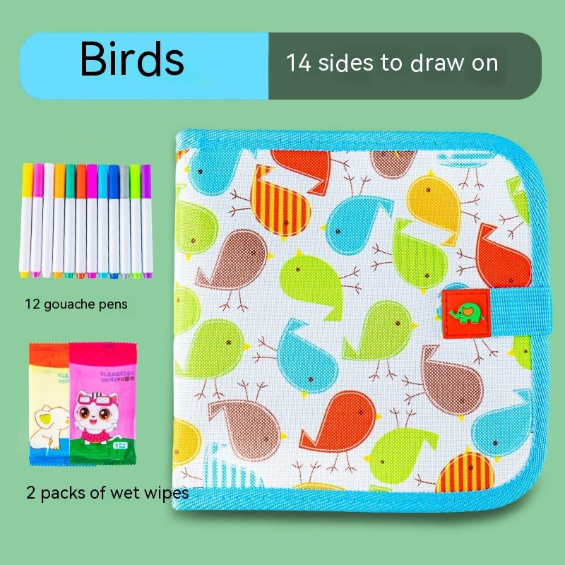 Children's Erasable Picture Book 14 Pages Double-sided Available Painting Book
