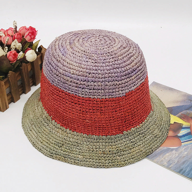 Natural Raffia Handmade Crochet Women's Foldable Sunhat