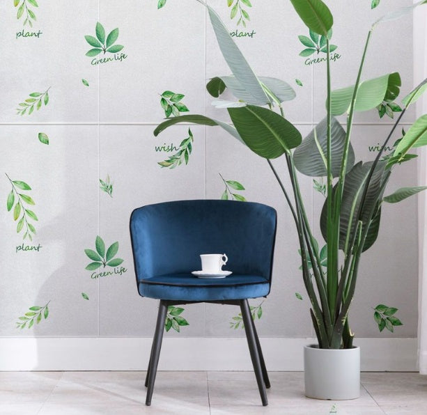 3DThree Dimensional Wall Sticker Green Leaf Wallpaper