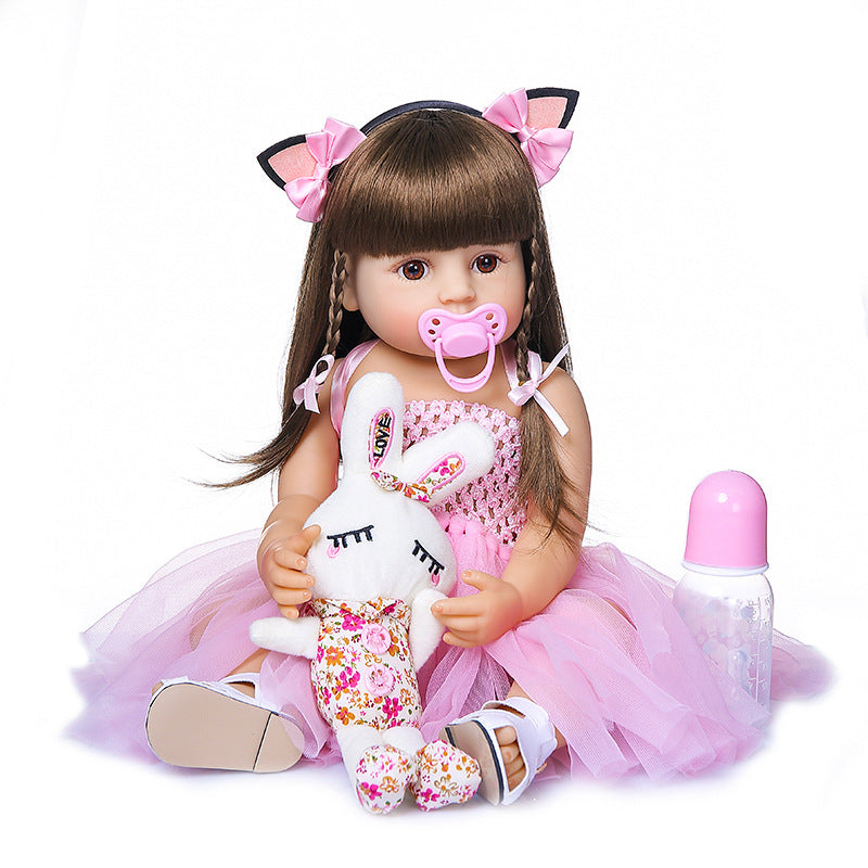 55CM full body soft silicone reborn toddler girl doll Xmas