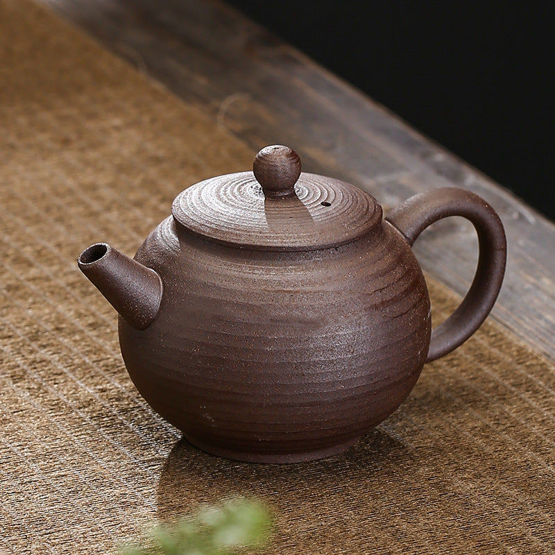 Théières en grès Kung Fu Tea avec anses, céramique, portatives