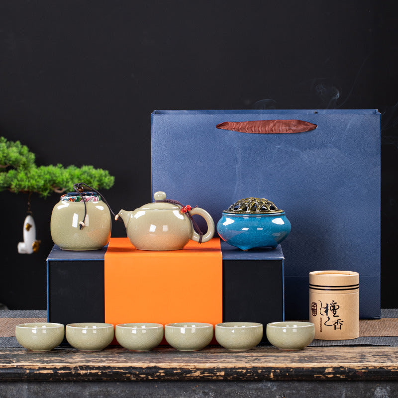 Coffret cadeau de service à thé en céramique, élégant et simple, pour la maison