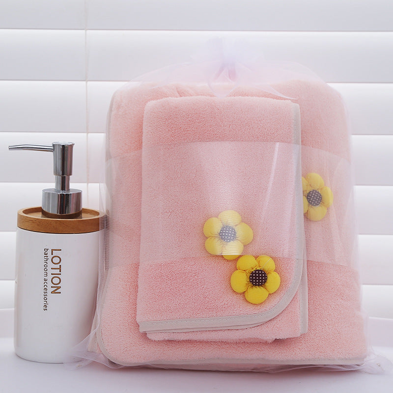 Ensemble Cadeau Serviette Mère Épaissie en Velours Corail Serviette de Bain Grande Taille de Célébrité Internet