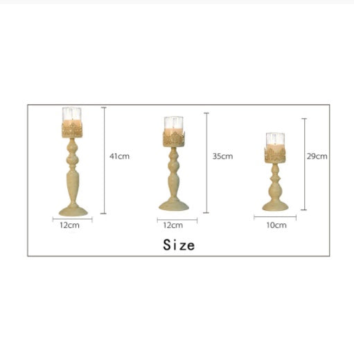 European Style Creative Wrought Iron Hollow Candle Holder