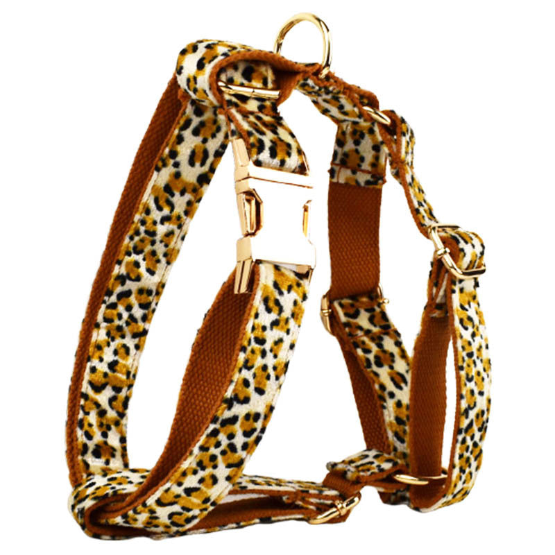 Laisse pour chien Collier imprimé léopard pour animaux de compagnie