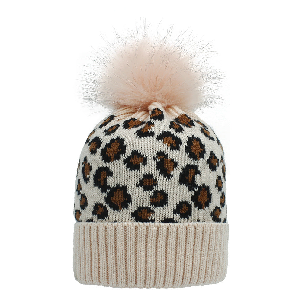 New Winter Knitted Hat Wholesale Korean Version Of Leopard Print Woolen Hat