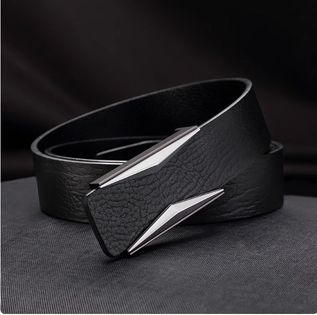 Ceinture simple et élégante pour homme d'âge mûr, style coréen, boucle lisse