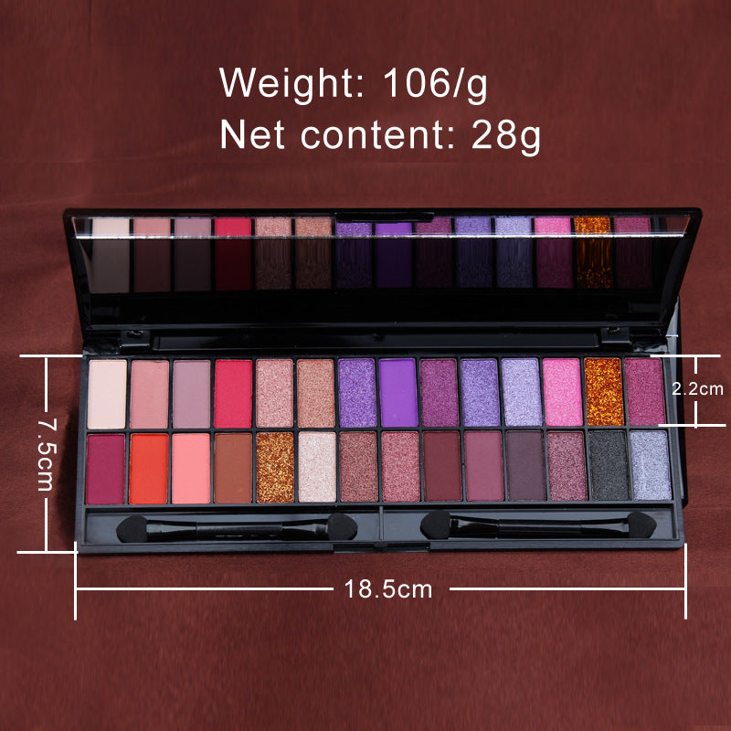 Palette de fards à paupières créative 28 couleurs mat nacré