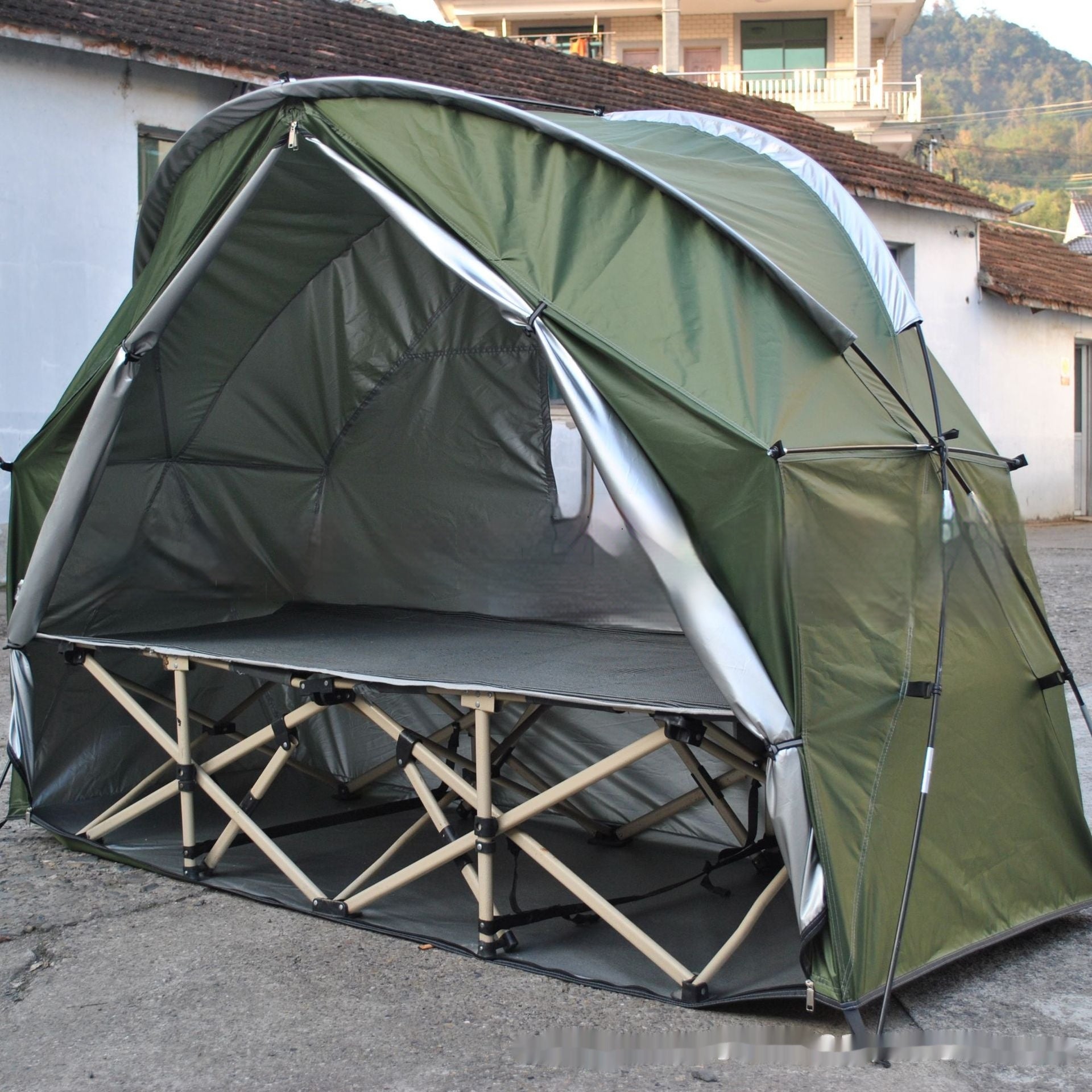 Two-in-one Off-ground Camp Bed Single Soldiers Can Use Meditation Practice Tent Alone