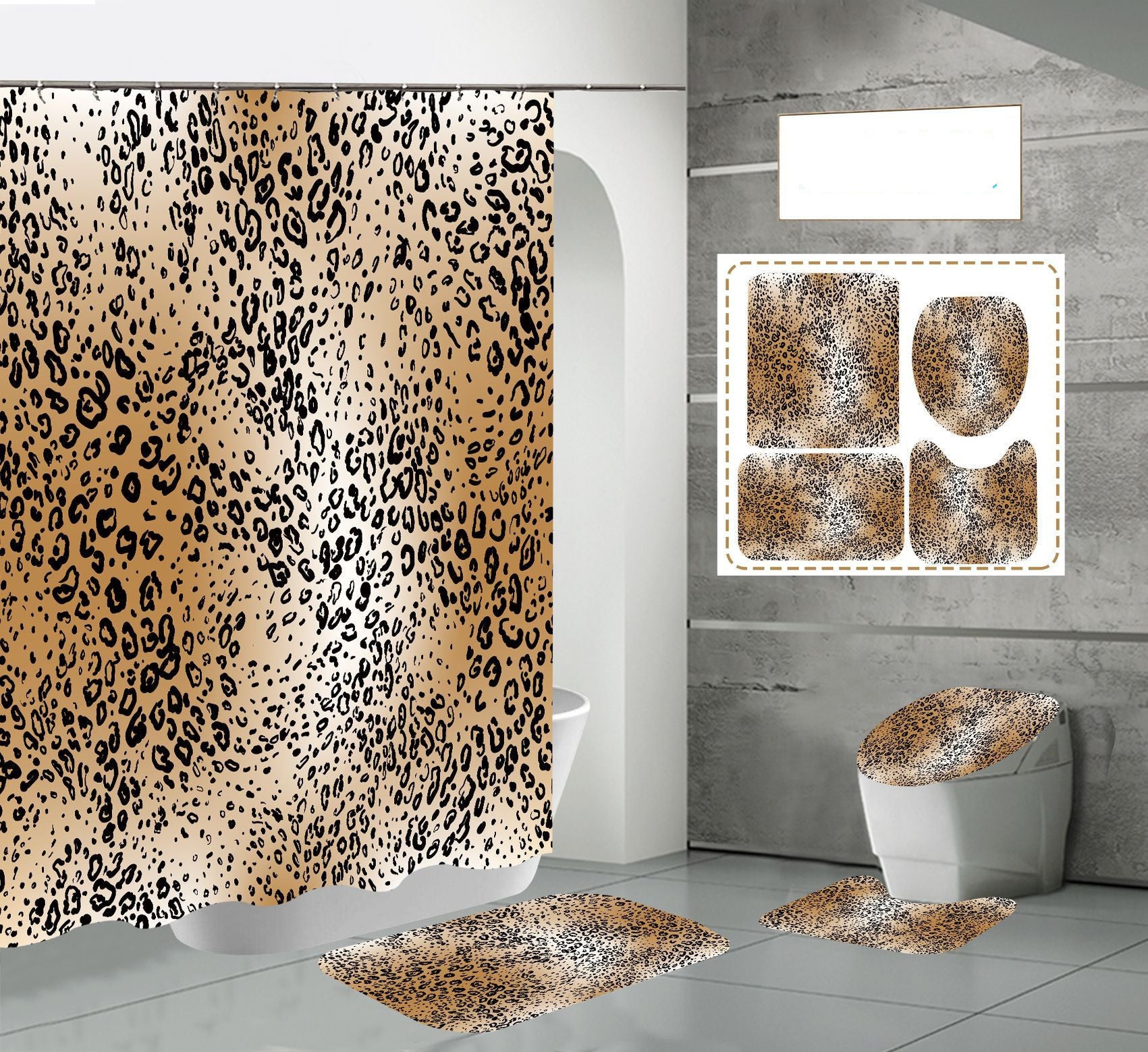 Digital Printing Bathroom Mildewproof And Waterproof Hanging Cloth