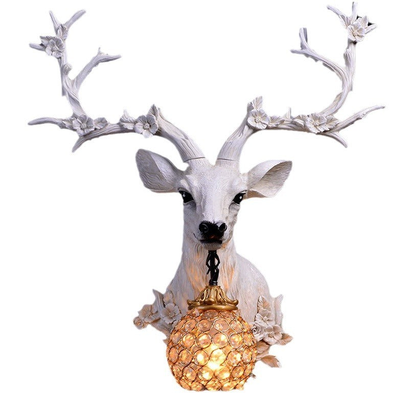 Applique murale vintage en forme de bois de cerf Lucky