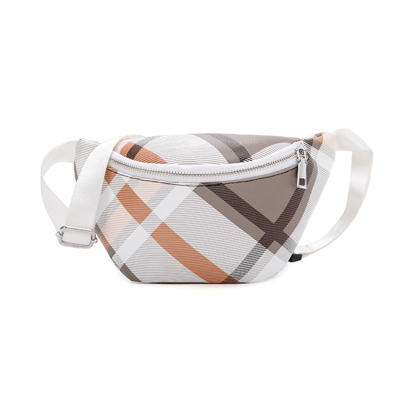 Fashion Pu Check Ladies Chest Bag Waist Bag