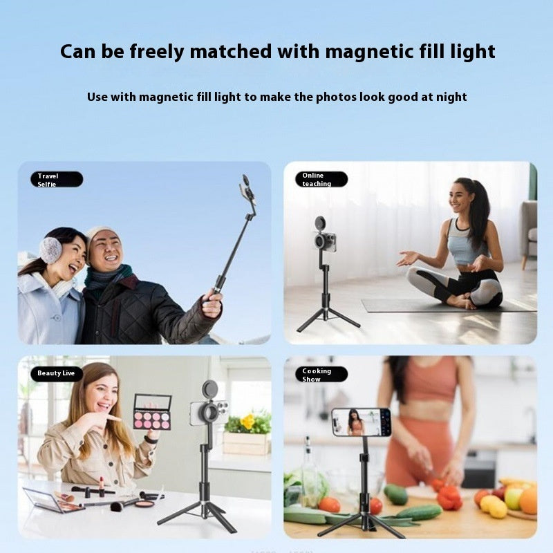 Perche à selfie portable magnétique avec télécommande Bluetooth