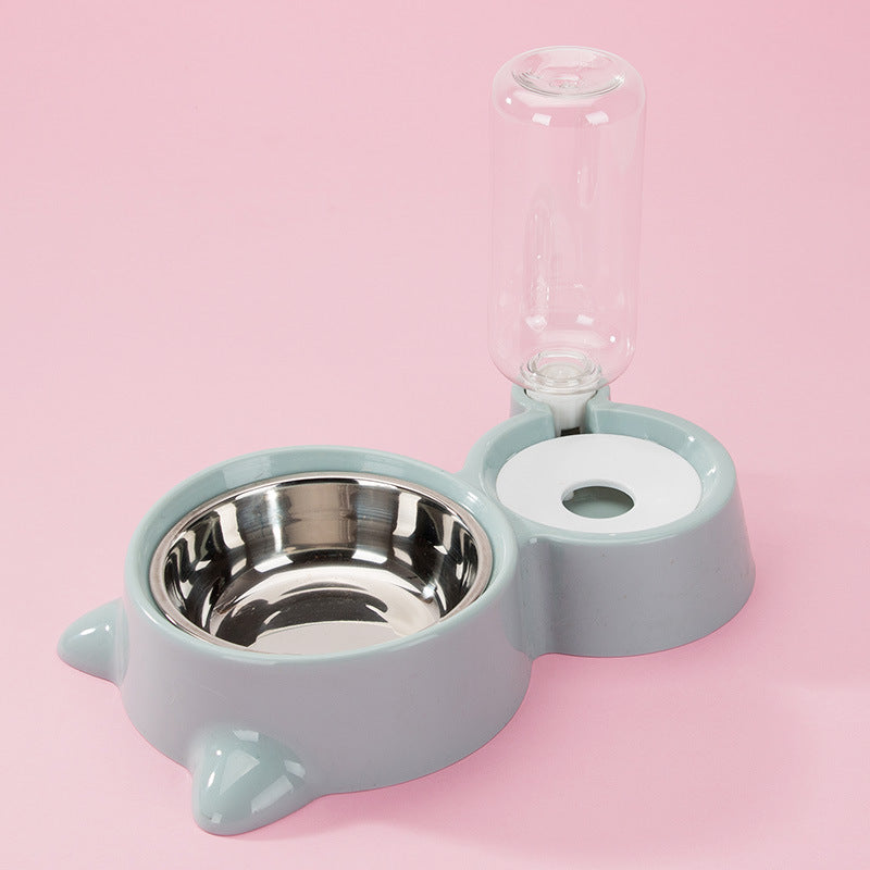 Distributeur automatique double gamelle pour animaux de compagnie avec fontaine à eau