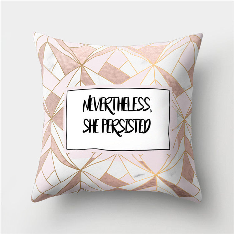 Rose Gold Powder Peach Skin Fabric Pillow Sofa Cushion Cover