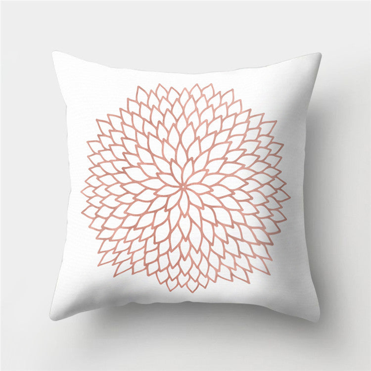 Rose Gold Powder Peach Skin Fabric Pillow Sofa Cushion Cover