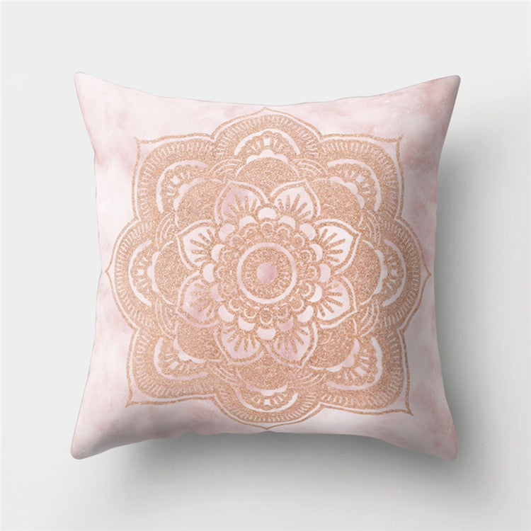 Rose Gold Powder Peach Skin Fabric Pillow Sofa Cushion Cover