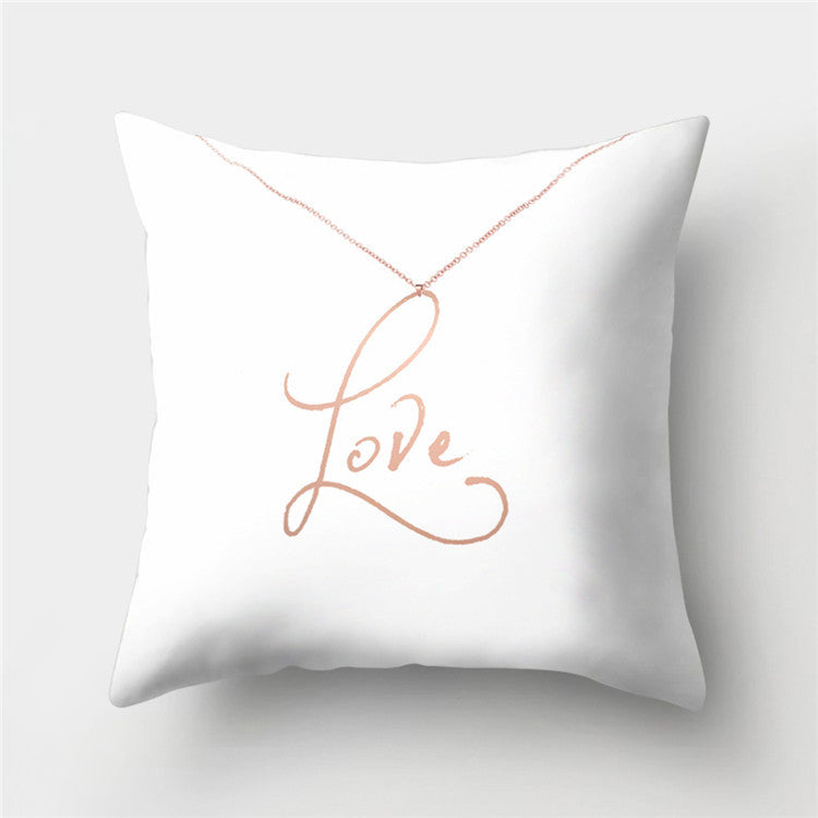 Rose Gold Powder Peach Skin Fabric Pillow Sofa Cushion Cover