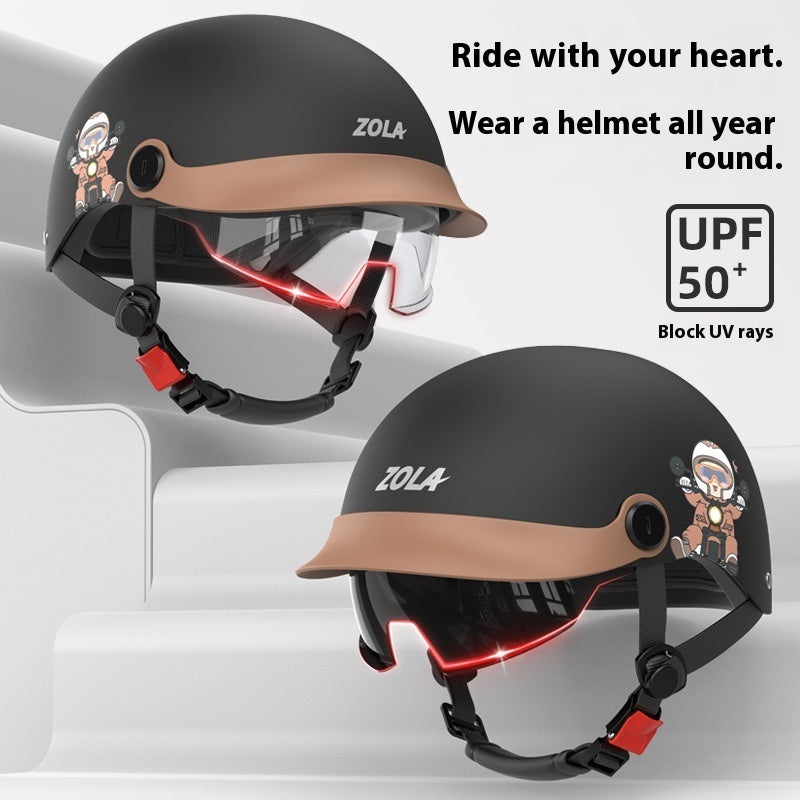 Electric Bicycle Helmet Men's And Women's Summer Sun Protection Lightweight