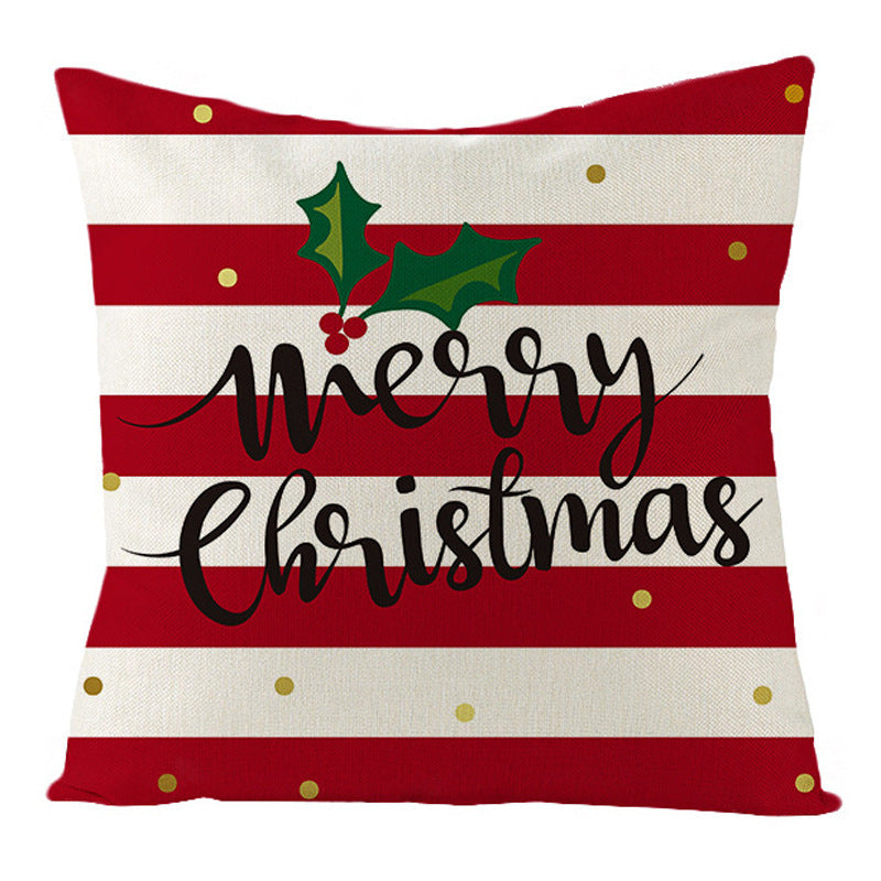 Christmas Pillow Cover Cartoon Letter Print Cushion Cover Office Sofas Pillow Cover