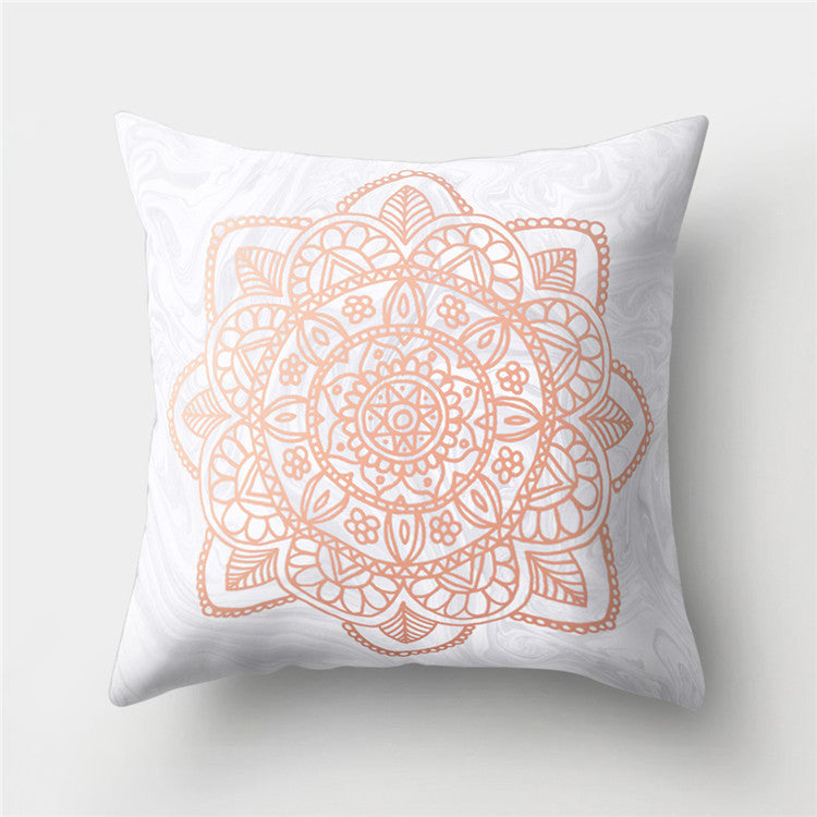 Rose Gold Powder Peach Skin Fabric Pillow Sofa Cushion Cover