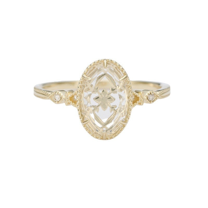 Fashion Personality Shines On Flower Rings Pendant