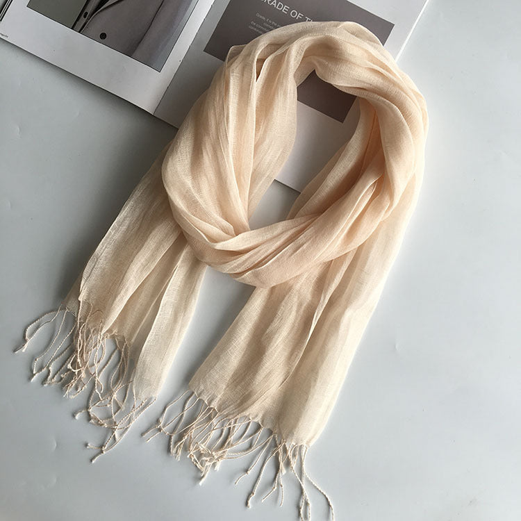 Thin Linen Candy Color Scarf Travel Holiday Sunscreen Shawl