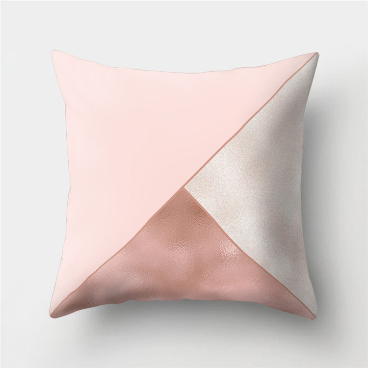 Rose Gold Powder Peach Skin Fabric Pillow Sofa Cushion Cover